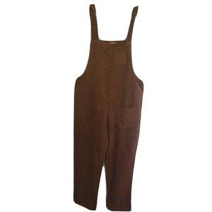 Vintage Women Brown Corduroy Loose Overall Size Small